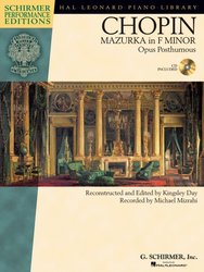 SCHIRMER, Inc. CHOPIN - Mazurka in F Minor, Opus Posthumous (Op.68, No. 4) + CD / sólo klavír