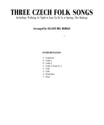 Three Czech Folk Songs (Tři české lidové písničky) - smyčcový orchestr / partitura a party